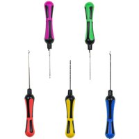 European Style Carp Fishing Stainless Steel Hook Needles 5pc Set with Drill Bit Knotter And Plastic Handle Soft Bait Tool Kit Fi