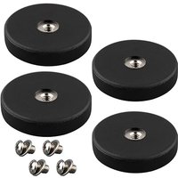 4/10 pièces 22mm 31mm aimants recouverts de caoutchouc avec Base magnétique à filetage femelle M4 anti-dérapant aimant robuste fort