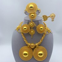 XUHUANG Luxury Twisted Necklace Sets For Women Wedding Dubai Gold Plated African Jewelry Set Indian Jewellery Anniversary Gifts