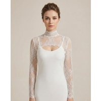 Customized High Neck Wedding Boleros Lace Full Sleeves Bride Shrugs Bridal Top Cover for Wedding Dress Formal Party Accessory