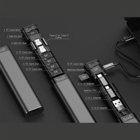 BUDI Multi-funktion Smart Adapter Karte Lagerung Datenkabel USB Box Universal Kartenleser Für IPhone USB Hub Für computer