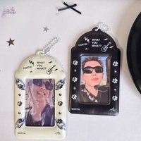 2pcs Black White PVC 3 Inch Card Holder Photocard Storage Display Pendant Photocard Protector