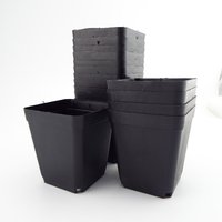 7cm Gardening Plastic Black Color Flower Pots Planters Creative Small Square For Succulent Plants Vegetable D4