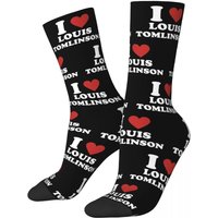 Happy Funny Male Men Socks Casual I Love Louis Tomlinsons Sock High Quality Women Socks Spring Summer Autumn Winter