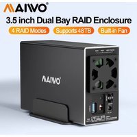 MAIWO 2 Bay HDD Docking Station SATA To USB 3.0 Hard Drive Docking Station for 3.5 Inch Hard Drive Case with 4 RAID Modes Case