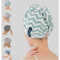 Quick Drying Striped Microfiber Hair Towel Absorbent Soft Touch Wrap for Bath Beach AndTravel