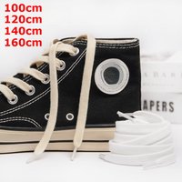 100-160Cm Cotton Flat Shoelaces Canvas Shoe Laces for Women and Men, Classic Shoe Strings in White and Black Colors