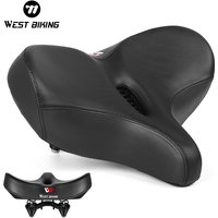 WEST BIKING Extra Soft Bicycle Saddle Widened Thickened Slow Rebound Memory Foam Bike Seat Shock Absorption MTB Road Bike Saddle