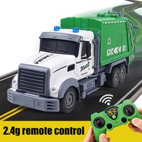 Remote control sanitation vehicle charging children's dump truck toy, RC remote control truck toy with light/sound effects