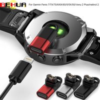 BEHUA USB Type C/ Micro USB/ IOS to 4pin Charging Converter Adapter for Garmin Fenix 7/7X/7S/6/6X/6S/5/5X/5S Charger Connector