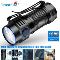 Trustfire MC1 lampe de poche Rechargeable Usb 1000Lumen EDC lampe à LED magnétique 2A charge rapide lampe torche de travail avec lanterne magnétique
