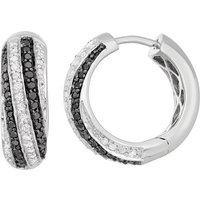 Fashion Dazzle Black Synthetic Zirconia Silvery Hoop Earrings for Women Chic Personalized Design Banquet Festival Jewelry Crafts