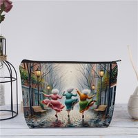 A fashionable ladies' pattern cosmetic bag-cute multifunctional zipper handbag, jewelry storage bag