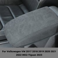 Wildleder-Armlehnenbox-Schutzabdeckung für Volkswagen VW Tiguan 2023 MK2 2017-2022 Mittelkonsole Innenausstattung Zubehör