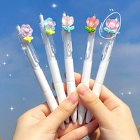 Office School Supplies Cute Flower Press Pen Student Quick Drying Neutral Brush Question Head High Quality Girly Heart Kawai