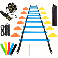 Soccer Basketball Agility Kit, Footwork Training Set with Agility Ladder Marker Cones Jump Rope & Storage Bag