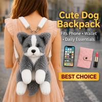 Cute Puppy Backpack for Girls, Soft Plush Animal Bag, Kawaii Fashion Backpack for Daily Outfit & Travel
