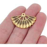 30pcs Antique Silver/Gold Chinese Fan Vintage Charms Pendants Beads for DIY Necklace Bracelet Jewelry Making Accessories