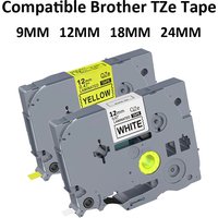 Compatible Brother 6/9/12mm Tze231 Black on White Label Tape Tze tapes Tze631 tze 221 tz621 tze651 tze251 for P Touch printer