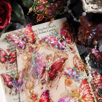 20pcs/pack Twinkle Butterfly PET Decorative Stickers Diary Scrapbooking Material Plant Deco Album Stationery Stickers