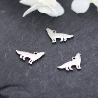 3pcs Charms Roaring Wolf Stainless Steel Animal Pendants DIY Necklace Crafts Making Findings Handmade Jewelry