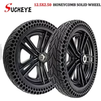 12 inch Electric Wheelchair 12.5x2.50Rear Wheel Flange Keyway Honeycomb Solid Tire Assembly