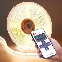 5V USB Dimmable FCOB LED Strip with RF Remote Flexible Adhesive Light for Cabinet Bedroom