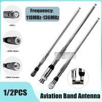 Air Band Antenna 118-136MHz Aviation Telescopic Antenna High Gain High Quality BNC SMA-Male SMA-Female Connector For DM-32 1/2PC