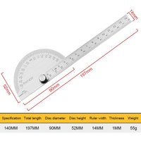 Protractor Angle Ruler 180 Degree Semi Circular Carpenter Angle Ruler 14cm Dividing Gauge for Precision Measurement 1PC