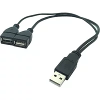 Double USB Extension A-Male To 2 A-Female Y Cable Power Adapter Converter USB2.0 Male to 2Dual USB Female Y Splitter 30cm