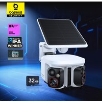 Baseus Security X1 Pro Outdoor Dual Camera Wireless 3K Camera Solar Panel Face Recognition Smart AI Tracking Security Camera