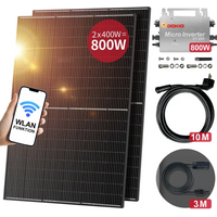 DOKIO Balcony Power Plants Kit 400W/800W Solar Panels with 800W Inverter Waterproof Solar System for Home Complete Kit in Stock