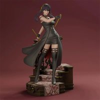 1/24 Scale Cute Female Assassin Resin Figure Assembled Model Kit Fantasy Miniature Hobby Unassembled and Unpainted 3D printing