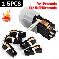 Dual Stylus Turntable Cartridge with Ruby+Sapphire Needles for LP 78 RPM Record Player Replacement Parts