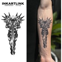 Knight Temporary Tattoo,Lasts To 15 Days New Technology Magic Waterproof Semi Permanent Sticker.