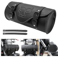 Retromotorcycle Skull tool bag fork barrel shape handlebar front fork bag for Harley Chopper Bobber Cruiser Sportster XL883 1200