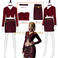 Nurse Maria Cosplay Movie Silent Fantsy Costume Terror Red Coat Sexy Leopard Skirt Hill Costume Halloween Party Suit for WOman