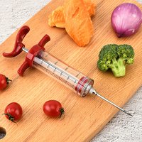 30/50ml Marinade Injector Plastic Stainless Steel Needle Kitchen Tools Household BBQ Turkey Barbecue Seasoning Syringe TMZ