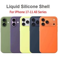 Official Quality Candy Color Liquid Silicone Case for IPhone 17E Air 17 16 15 14 Plus 13 12 11 Pro Max Anti-Fall Cover with Box