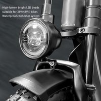 Nulkomma EBike Headlight for Night Riding Compatible for 36 48V Mountain EBike LED Bulb Front Light for Fat Tire Bikes 6W Power