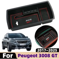 For Peugeot 3008 GT 2017~2025 Car Center Console Armrest Storage Box Sundries Tidying Layered Tray Kit Organizer Bag Accessories