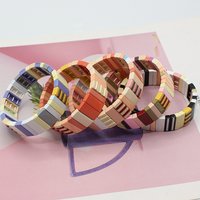 2026 enamel bracelet geometric long square rainbow color scheme dopamine lucky bracelet accessories