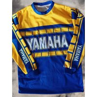 AliExpress Summer New Blue Retro Yamaha Fashion Casual Long Sleeved Cycling Suit Men Racing Oversized Breathable Quick Drying Sports Shirt