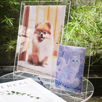 Light Luxury Transparent Acrylic Photo Frame, Vertical Desktop Display Stand, Home Use for Wedding Photos and Lifestyle Photos, Double-Sided Transparent Display Frame