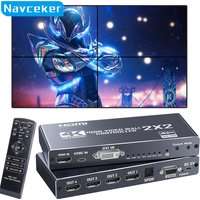 4K@30Hz 2x2 DVI USB C HDMI Video Wall Controller Multi-screen Splicing Box 90° Vertical 1x2 1x3 1x4 4x1 TV Splicer Processor