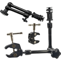Metal Magic Arm 11 Inch Articulating With Super Clamp for Various Action Camera DSLR LCD Monitor LED Lights Cell Phone Accessery