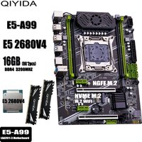 QIYIDA X99 motherboard set kit xeon LGA2011-3 E5 2680 V4 2*8gb=16GB 3200MHz 4 channels DDR4 SATA 3.0 nvme M.2 ATX E5 A99