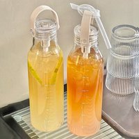 600ML Portable Graduated Water Cup with Handle for Women's Household Use, High Borosilicate Straw Cup, Heat-resistant Glass Cup