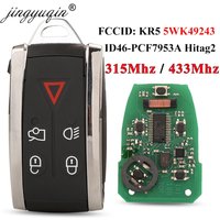 jingyuqin 315/434Mhz 5WK49243 Remte Key 5 BTN Fob For Jaguar XF XFR XK XKR X-TYPR S-TYPE 2007-2012 ID46 PCF7953A Keyless Entry
