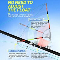Float Fishing Alarm with Buzzer & LED Light Sensitive Fish Bite Alert for Fishing Rod, Auto-Adjust Anti-False Alarm Fishing G8X7